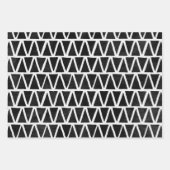 Feuille De Papier Cadeau Rayures blanches gribouillées noircies délavées (Devant 3)