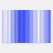 Feuille De Papier Cadeau Rayures Bleu Clair et Blanc (Devant)