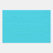 Feuille De Papier Cadeau Rayures Bleu et Turquoise Clair (Devant 3)