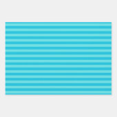 Feuille De Papier Cadeau Rayures Bleues et Turquoise Clair (Devant 2)