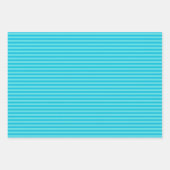 Feuille De Papier Cadeau Rayures Bleues et Turquoise Clair (Devant)
