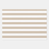 Feuille De Papier Cadeau Rayures Brown et blanches claires (Devant 2)