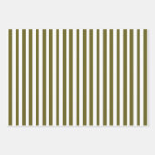 Feuille De Papier Cadeau Rayures Brun Verdâtre et Blanc (Devant 2)