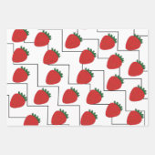 Feuille De Papier Cadeau Rayures Chevron Fraise (Devant)