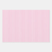 Feuille De Papier Cadeau Rayures Classiques Blanc - Rose Clair (Devant 3)