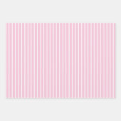 Feuille De Papier Cadeau Rayures Classiques Blanc - Rose Clair (Devant 2)