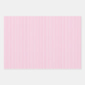 Feuille De Papier Cadeau Rayures Classiques Blanc - Rose Clair (Devant)