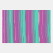 Feuille De Papier Cadeau Rayures d'aquarelle Abstraites modernes (Devant)