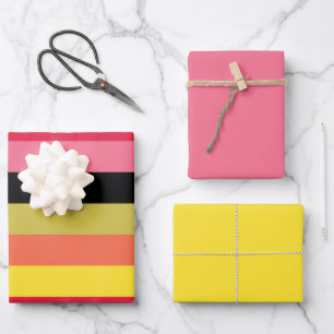 Feuille De Papier Cadeau Rayures de cascade arc-en-ciel