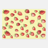 Feuille De Papier Cadeau Rayures de vanille fraise (Devant 2)