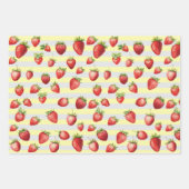 Feuille De Papier Cadeau Rayures de vanille fraise (Devant)