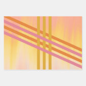 Feuille De Papier Cadeau Rayures diagonales colorées Cadeau générique (Devant 3)
