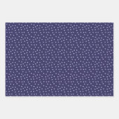 Feuille De Papier Cadeau Rayures Et Points Bleus Modernes (Devant 2)