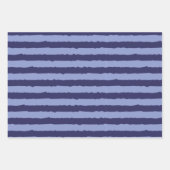 Feuille De Papier Cadeau Rayures Et Points Bleus Modernes (Devant)