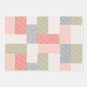 Feuille De Papier Cadeau Rayures fines pastel (Devant 3)