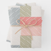 Feuille De Papier Cadeau Rayures fines pastel (En situation)