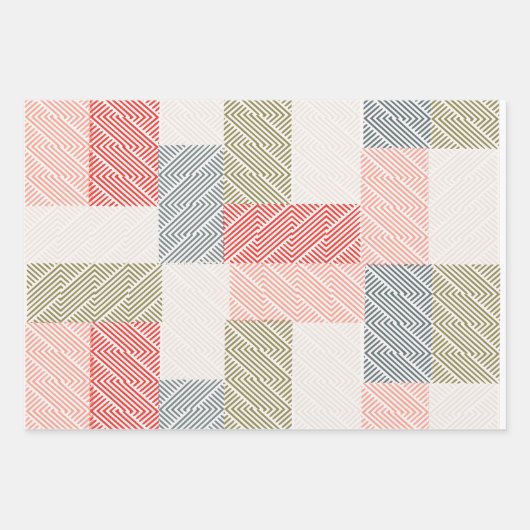 Feuille De Papier Cadeau Rayures fines pastel (Devant)