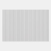 Feuille De Papier Cadeau Rayures grises et blanches (Devant)