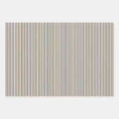 Feuille De Papier Cadeau Rayures Lourdes Marron et Blanc (Devant 3)