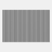 Feuille De Papier Cadeau Rayures noires et blanches (Devant)