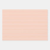 Feuille De Papier Cadeau Rayures pêche et blanc (Devant)