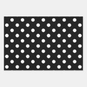 Feuille De Papier Cadeau Rayures & Points Classiques Noir & Blanc (Devant)