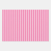 Feuille De Papier Cadeau Rayures roses et rose clair (Devant 2)