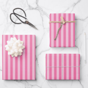 Feuille De Papier Cadeau Rayures roses et rose clair