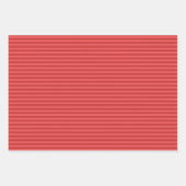 Feuille De Papier Cadeau Rayures rouge clair et rouge persan (Devant)