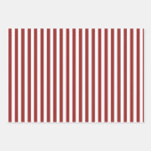 Feuille De Papier Cadeau Rayures Rouge Foncé & Blanc (Devant 2)