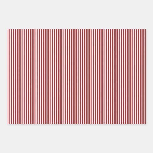 Feuille De Papier Cadeau Rayures Rouges & Blanches (Devant 3)