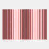 Feuille De Papier Cadeau Rayures rouges et blanches (Devant)