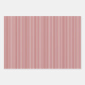Feuille De Papier Cadeau Rayures rouges foncés et blanches (Devant 3)