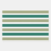 Feuille De Papier Cadeau Rayures Vert Gris (Devant 3)