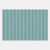 Feuille De Papier Cadeau Rayures vert gris et vert gris clair (Devant)