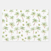 Feuille De Papier Cadeau Rayures vert lime ondulées crème (Devant 3)