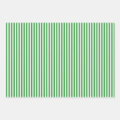 Feuille De Papier Cadeau Rayures Vertes & Blanches (Devant)