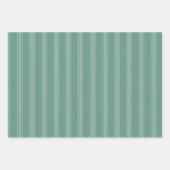 Feuille De Papier Cadeau Rayures vertes et vert clair (Devant 3)