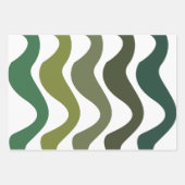Feuille De Papier Cadeau Rayures Vertes Ondulées (Devant 2)
