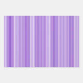 Feuille De Papier Cadeau Rayures violettes et blanches (Devant 3)