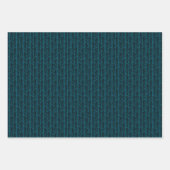 Feuille De Papier Cadeau Rayures Zigzag Abstraites Bleu Sarcelle Vert Blanc (Devant 3)