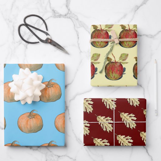 Feuille De Papier Cadeau Récolte d'automne (Recto)