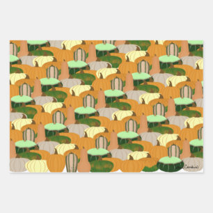 Feuille De Papier Cadeau Récolte Motif d'automne