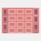 Feuille De Papier Cadeau Rectangle rouge blanc Carré géométrique (Devant 3)