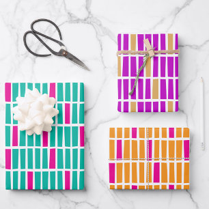 Feuille De Papier Cadeau Réctangles irrégulières modernes enveloppant le tr