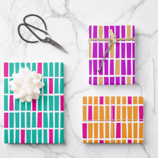 Feuille De Papier Cadeau Réctangles irrégulières modernes enveloppant le tr