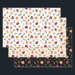 Feuille De Papier Cadeau Red and Orange Flowers with Foliage Pattern<br><div class="desc">These beautiful and elegant wrapping paper sheets are versatile and can be used for giving gifts or art and craft projects. They are ideal for any occasion such as birthdays,  weddings,  bridal showers,  baby showers,  anniversaries or general gifts. The design features watercolor burgundy red and orange flowers with foliage.</div>