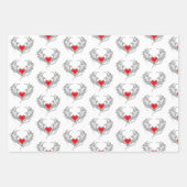 Feuille De Papier Cadeau Red Angel Coeur avec ailes (Devant)