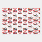 Feuille De Papier Cadeau Red | Black Go Kart Racing Anniversaire (Devant)