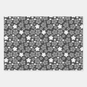 Feuille De Papier Cadeau Red, Black & White Star & Snowflake Motif (Devant 3)